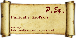 Palicska Szofron névjegykártya